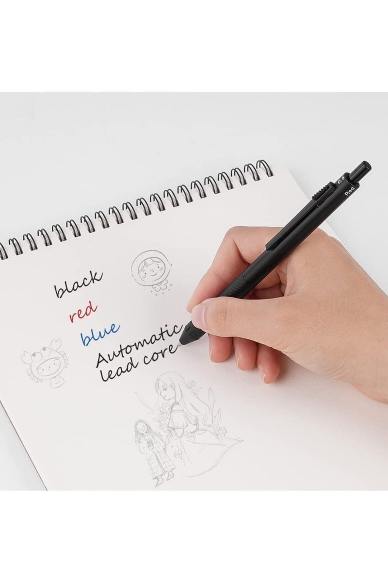 INSIJAM 4 in 1 Multicolor Pen Metal Cased Multifunction Pen with Gravity Sensor 0.7mm 3 Color Ballpoint and 0.7mm Mechanical Pencil Comes with Metal Pencil Case - Image 3
