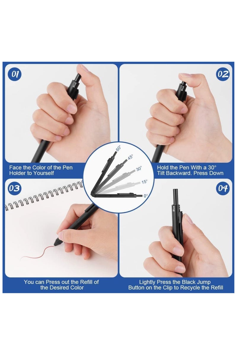 INSIJAM 4 in 1 Multicolor Pen Metal Cased Multifunction Pen with Gravity Sensor 0.7mm 3 Color Ballpoint and 0.7mm Mechanical Pencil Comes with Metal Pencil Case - Image 4