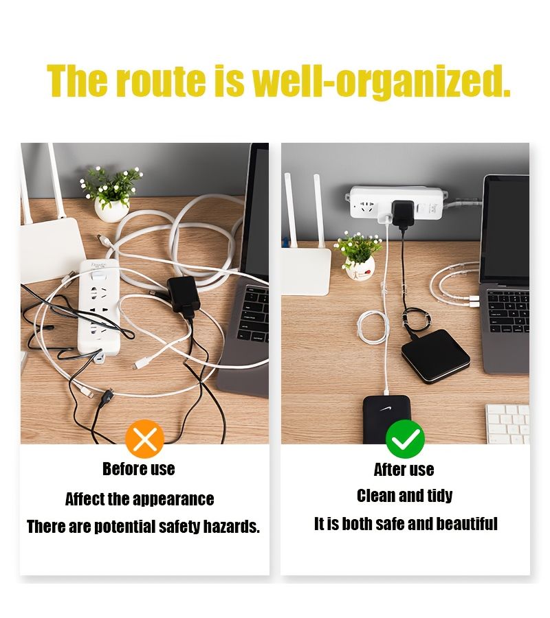 40 Pcs No Drill Wire Holder For Power Strip Self Adhesive Seamless Cable Organizer Wall Mount - Image 4
