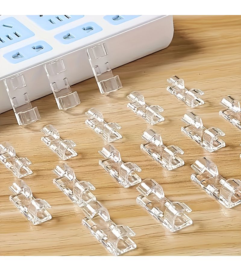 40 Pcs No Drill Wire Holder For Power Strip Self Adhesive Seamless Cable Organizer Wall Mount - Image 1