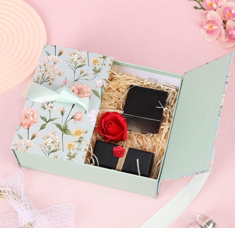 HOME ELEMENTS 3 Pcs Set of Luxury Gift Box Set With Bow, Bridesmaid Box, Decorative Gift Packing Boxes Perfect for Presents Diwali Christmas Wedding Birthdays Special Occasions Gift Hampers (Lavender) - Image 2