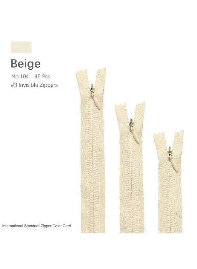 Renashed Renashed 45pcs 21.5 Inch Nylon Invisible Zippers for Tailor Sewer Sewing Craft Crafter's Special (Beige)  - Image 3