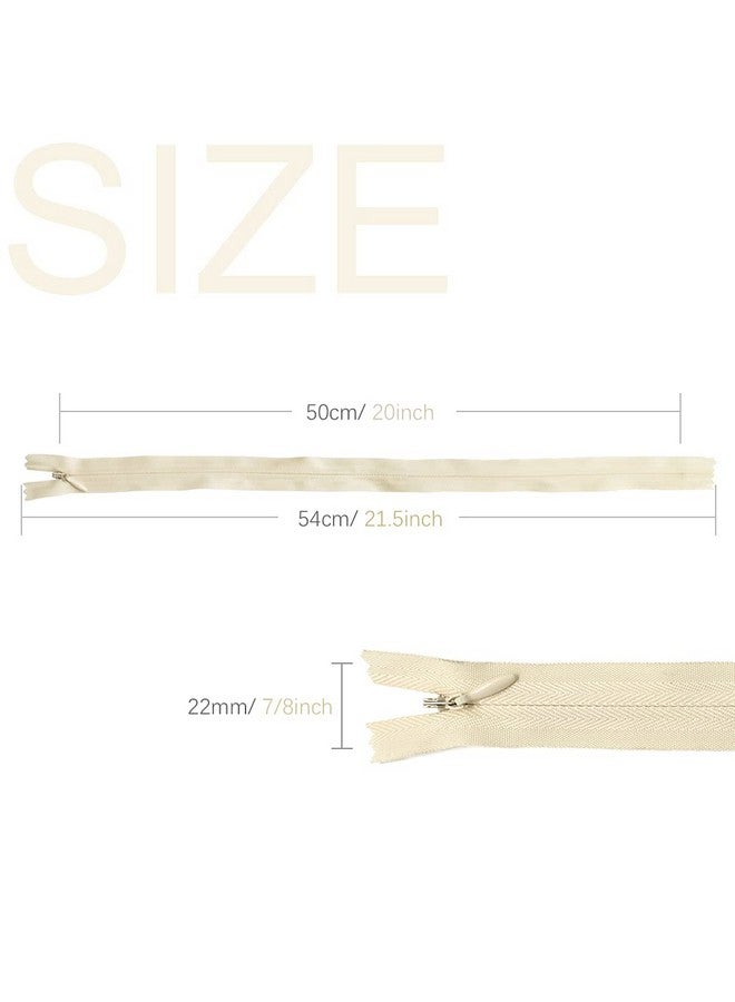 Renashed Renashed 45pcs 21.5 Inch Nylon Invisible Zippers for Tailor Sewer Sewing Craft Crafter's Special (Beige)  - Image 2