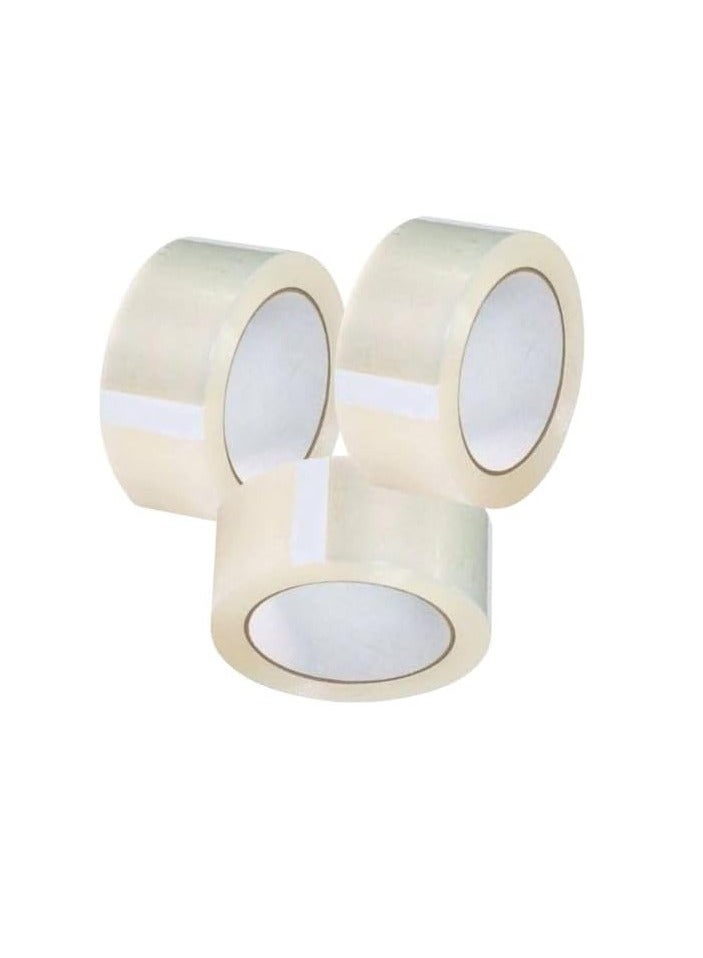HASANAT ESSENTIALS Essentials 2 inch x 100 Yards Clear Packing Tape Robust Heavy Duty Tape for Sealing Boxes Moving Homes Shipping Office Use 3 PC - Image 1