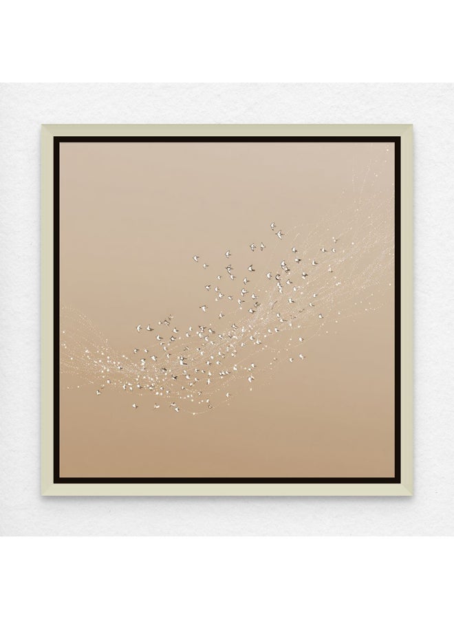 Art Decor Framed Canvas Square Print of Abstract Flying Birds Modern Art Home Living Room Office Wall Décor Minimalist Nature Bedroom Studio