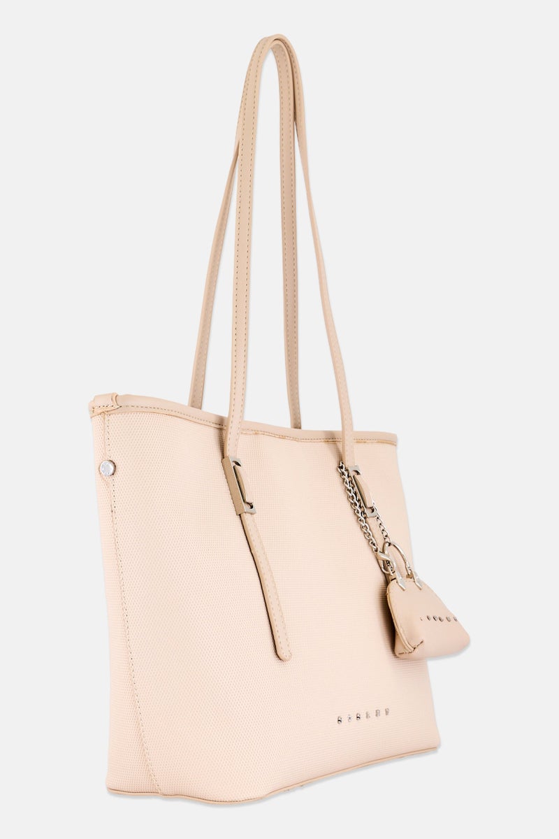 SISLEY Women Brand Logo Shoulder Bag, Peach - Image 2