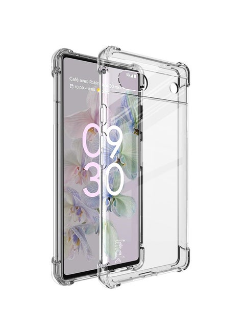 Case Cover For Google Pixel 6a IMAK All-inclusive Shockproof Airbag TPU Phone Case with Screen Protector(Transparent)