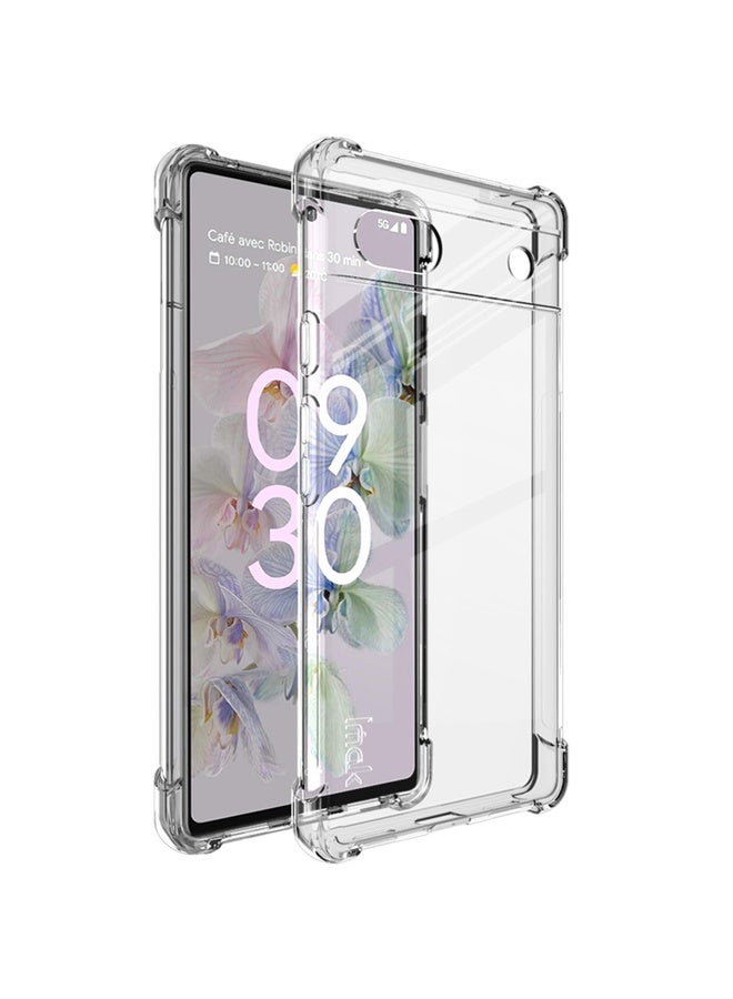 Case Cover For Google Pixel 6a IMAK All-inclusive Shockproof Airbag TPU Phone Case with Screen Protector(Transparent)