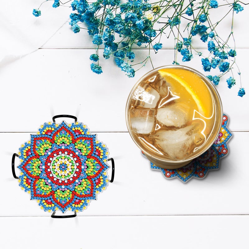 Handmade Acrylic Coasters Set with Iron Cup Holder – Modern Non-Slip Kitchen Decor - Image 5