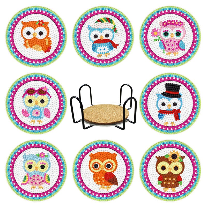Handmade Acrylic Coasters Set with Iron Cup Holder – Modern Non-Slip Kitchen Decor - Image 1