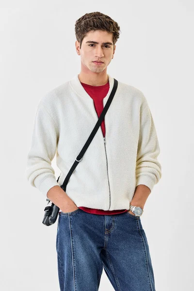 SNITCH Flat Knit Core Lab Zip Up Jacket