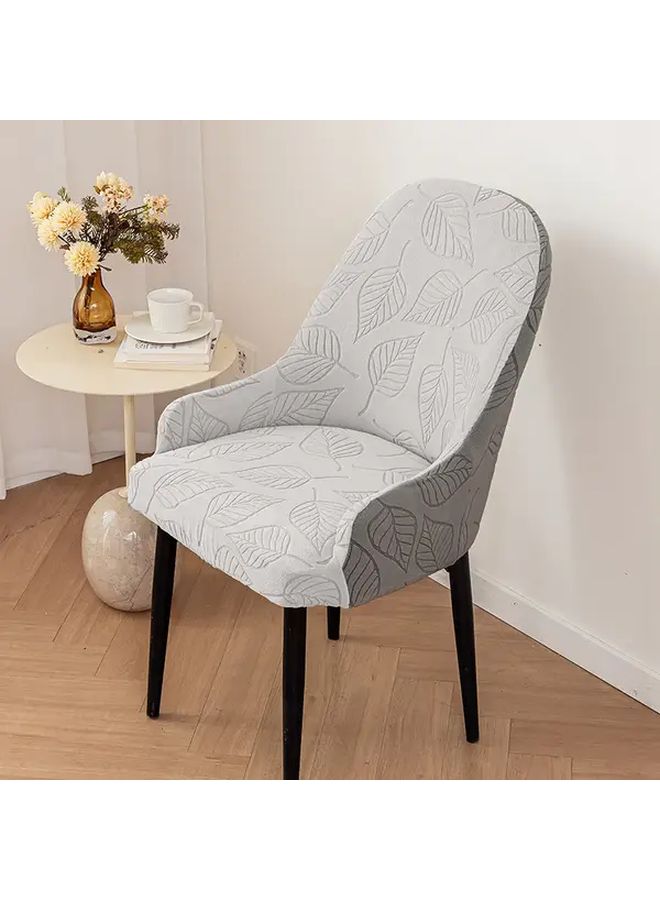 Orange Dark Grey 2pcs Arc Chair Covers Jacquard Velvet Non Slip Stretchable - Image 5