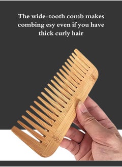 TRENZ Bamboo Hair Comb Wide Tooth Detangling Comb Detangling for wet and dry Hair  - Image 3