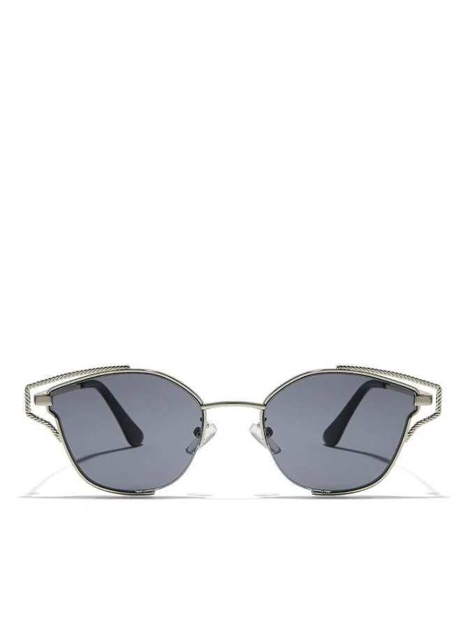 Blackout HYPATIA Women Silver Sunglasses - Frame Material: Metal- Frame Color: Silver-Lens Color: Black  - Full Rim
