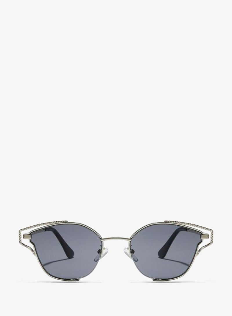 Blackout HYPATIA Women Silver Sunglasses - Frame Material: Metal- Frame Color: Silver-Lens Color: Black  - Full Rim - Image 1