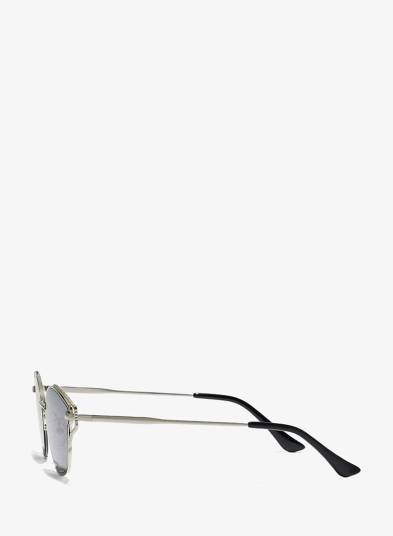 Blackout HYPATIA Women Silver Sunglasses - Frame Material: Metal- Frame Color: Silver-Lens Color: Black  - Full Rim - Image 3
