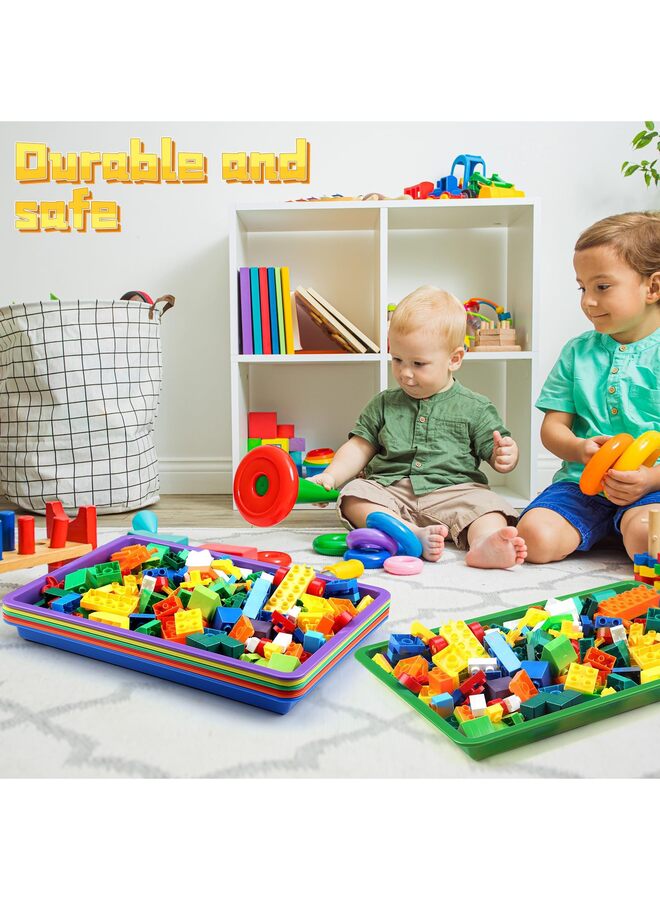 Plastic Art Trays Art and Craft Tray Plastic Tray,5 Pieces Stackable Activity Tray Crafts Organizer Tray for DIY Projects, Painting,9.6 * 7.08 * 0.9inch - Image 4