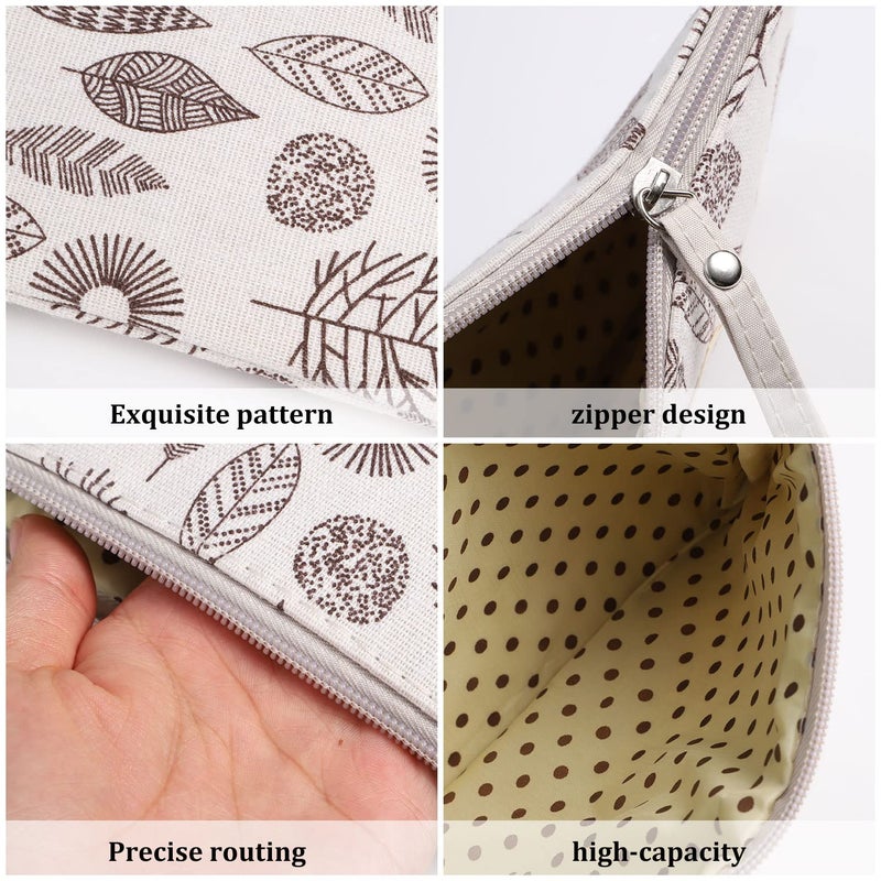 SUMAJU 4 Pcs Canvas Cosmetic Bag, Multi-Function Travel Makeup Bag Cosmetic Pouch with Zipper Travel Toiletry Bag Travel Size Toiletries Christmas Gifts Stocking Stuffers for Women - Image 3