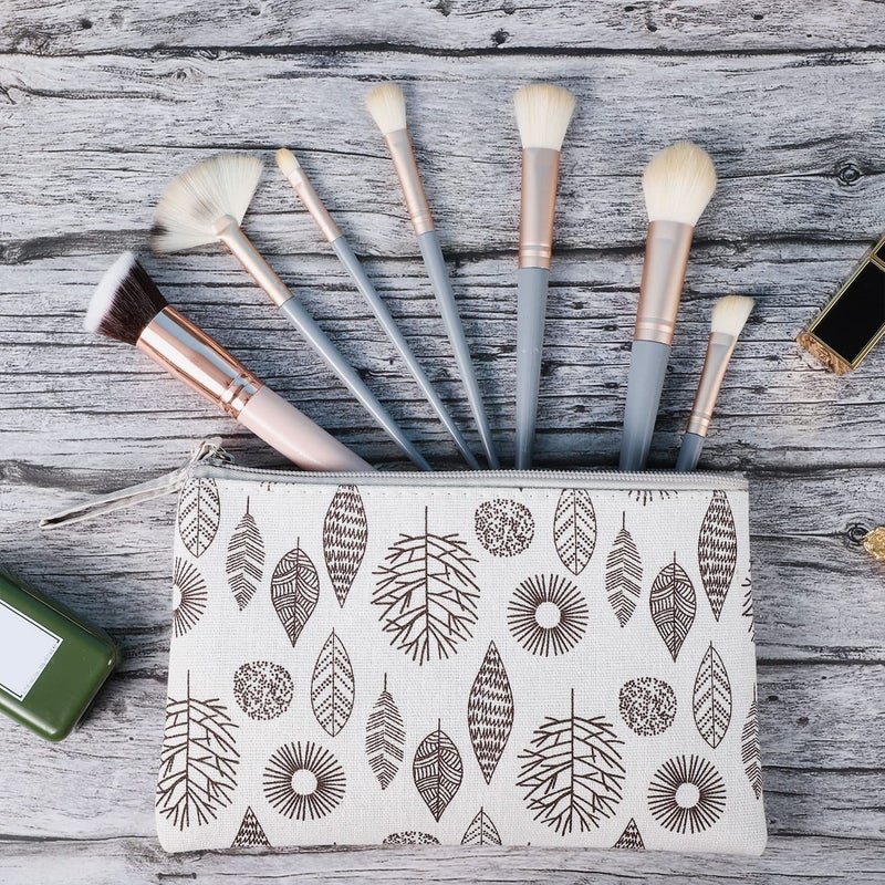 SUMAJU 4 Pcs Canvas Cosmetic Bag, Multi-Function Travel Makeup Bag Cosmetic Pouch with Zipper Travel Toiletry Bag Travel Size Toiletries Christmas Gifts Stocking Stuffers for Women - Image 5