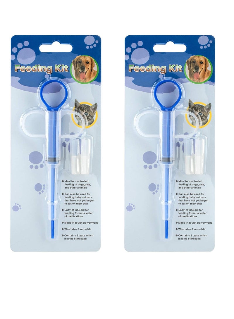 general 2 Pcs Pet Medicine Feeder, Silicone Syringe Cat Dog Puppy Pill Dispenser Suit with Soft Tips, Pet Cat Dog Puppy Pill Tablet Versus Control Rods - Image 1