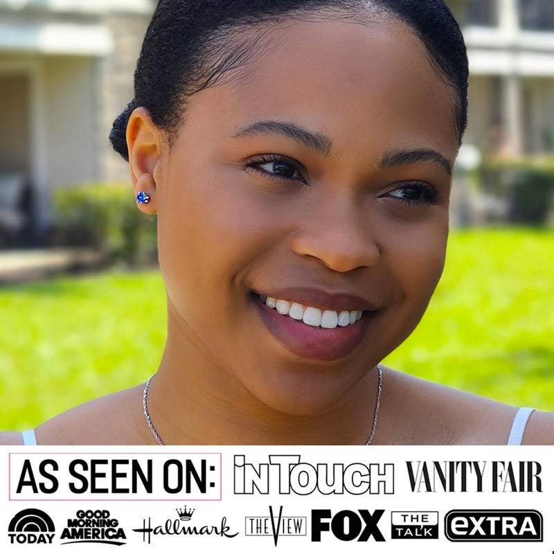 Cate & Chloe 18k White Gold July Birthstone Stud Earrings with Solitaire 1ct Simulated Diamond Crystals, Ruby Birthstone Earrings for Women, Gift for Her - Image 3