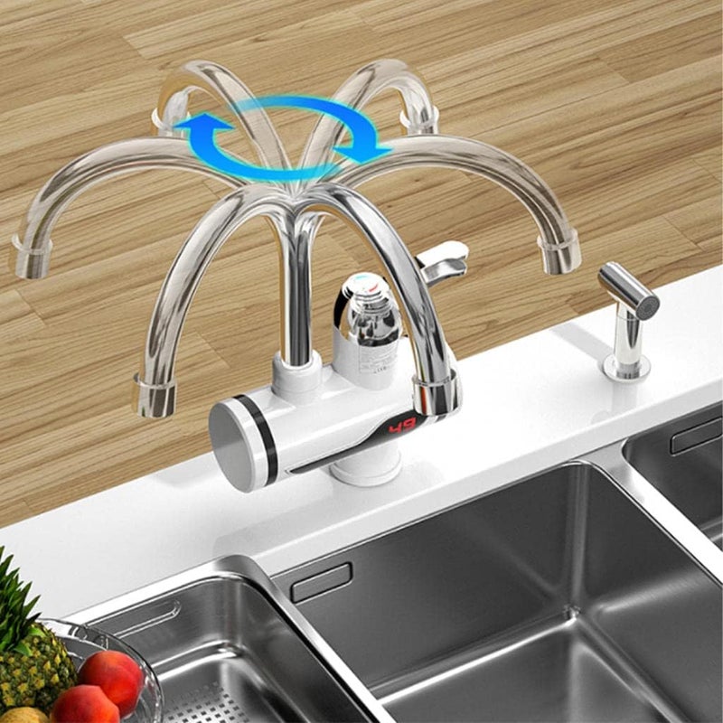 klarako Tankless Electric Water Heater with Temperature Display, Shower Heater Water Heating Tap for Home and Bathroom Facilities  Under Adapter - Image 1