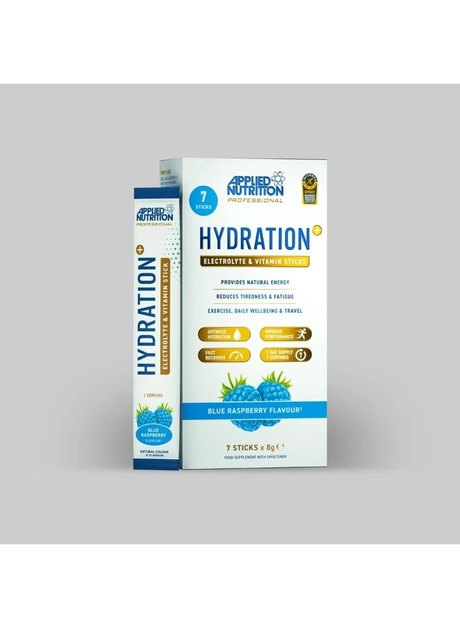 Applied Nutrition Hydration+ Electrolyte & Vitamin Sticks, Blue Raspberry, 7 Single-Serve Sticks – Sugar-Free, Energy & Recovery Support - Image 5