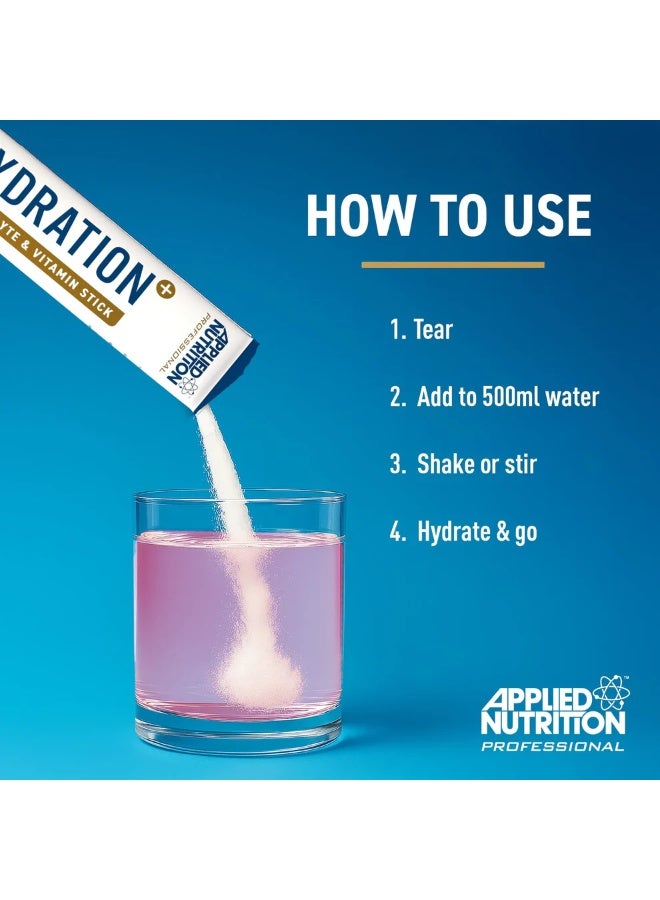 Applied Nutrition Hydration+ Electrolyte & Vitamin Sticks, Blue Raspberry, 7 Single-Serve Sticks – Sugar-Free, Energy & Recovery Support - Image 3