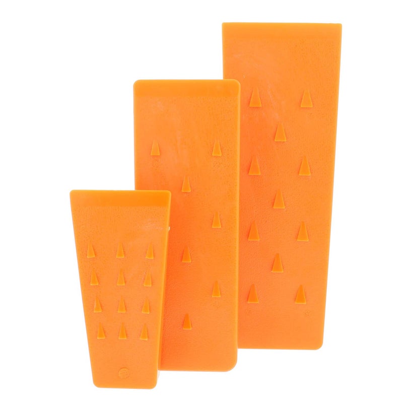 Felled Spiked Tree Felling Wedges for Tree Cutting â€“ Orange Plastic Felling Wedge, Logging Tools â€“ 3 Pack