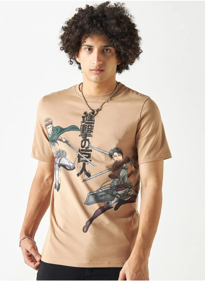 اس بي كاركترز Titan Print Crew Neck T-Shirt