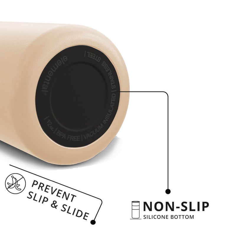 Elemental Artisan Insulated Tumbler  Triple Wall Coffee Travel Tumbler  Reusable Stainless Steel Coffee Tumbler with Ceramic Lid  Thermal Coffee Cup for Hot (6 Hrs) & Cold (18 Hrs)  16oz - Beige - Image 3