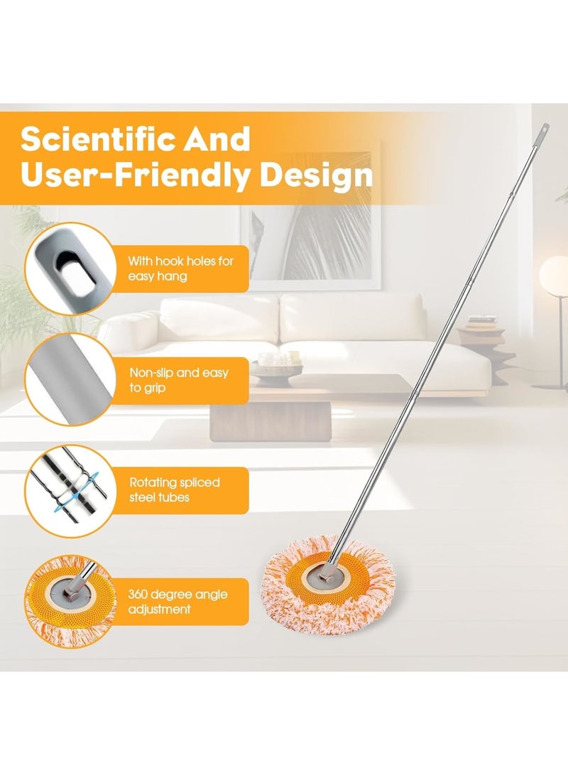 SYOSI Adjustable Wall Cleaning Mop, 360 Rotatable Extended Handle Mop for Floor Door Window Ceiling Dust Removal, Lightweight Household Cleaning Tool with 3 Reusable Mop Pads, 74 Inch - Image 3