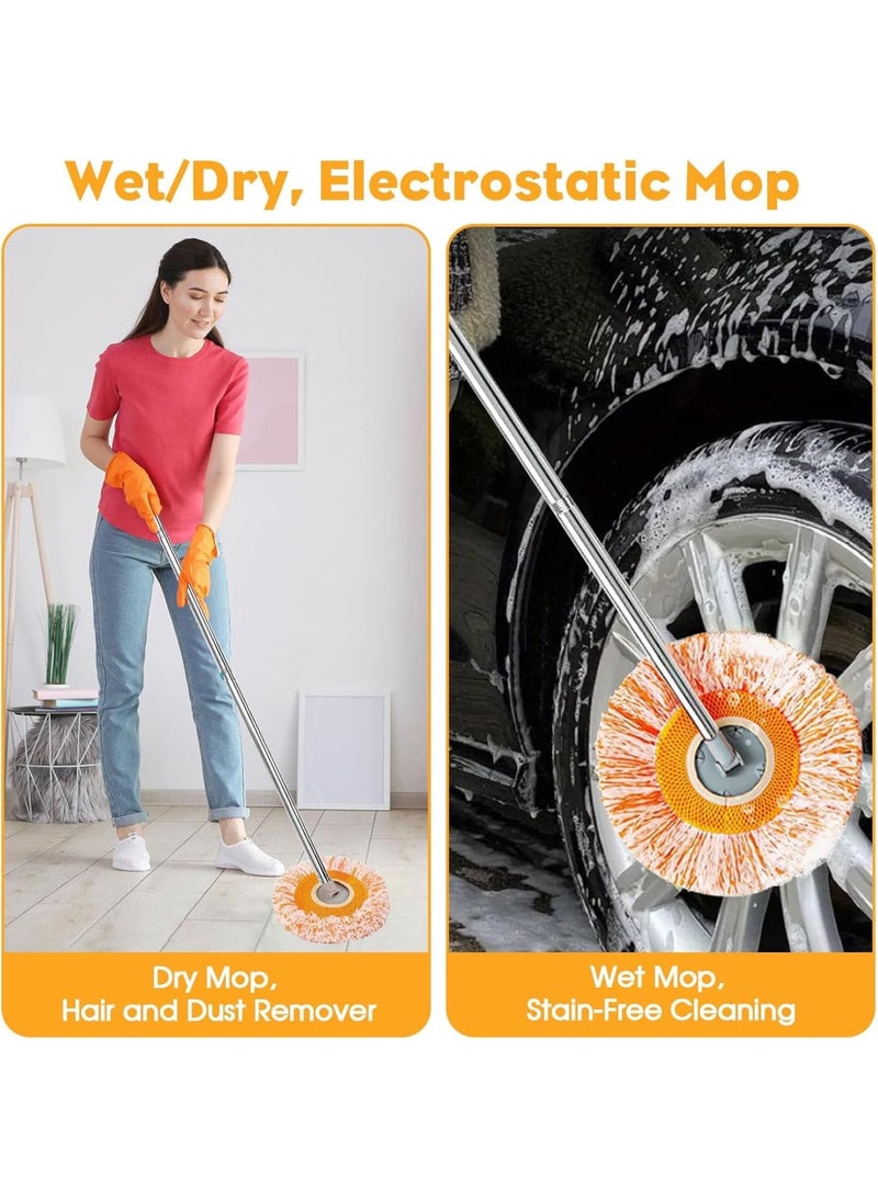 SYOSI Adjustable Wall Cleaning Mop, 360 Rotatable Extended Handle Mop for Floor Door Window Ceiling Dust Removal, Lightweight Household Cleaning Tool with 3 Reusable Mop Pads, 74 Inch - Image 4