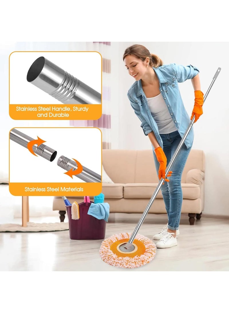 SYOSI Adjustable Wall Cleaning Mop, 360 Rotatable Extended Handle Mop for Floor Door Window Ceiling Dust Removal, Lightweight Household Cleaning Tool with 3 Reusable Mop Pads, 74 Inch - Image 5