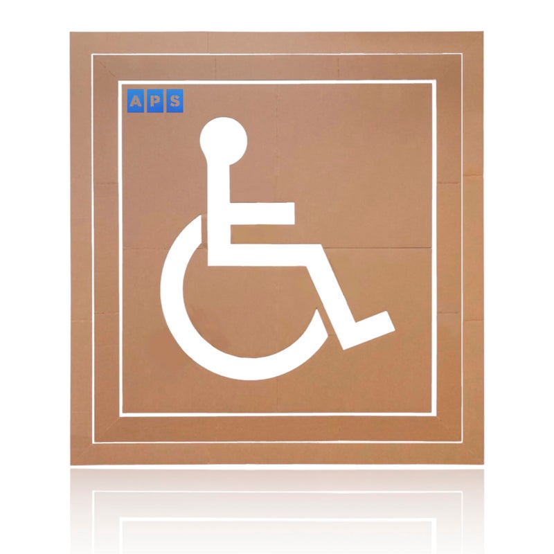 APS 30 Handicap Stencil Parking Lot  ADA Stencil 3Piece Parking Lot Stencil  Handicap Parking Stencil Parking Lot and Garage  Pavement Stencils All Surfaces  Made in USA wRecycled Cardboard