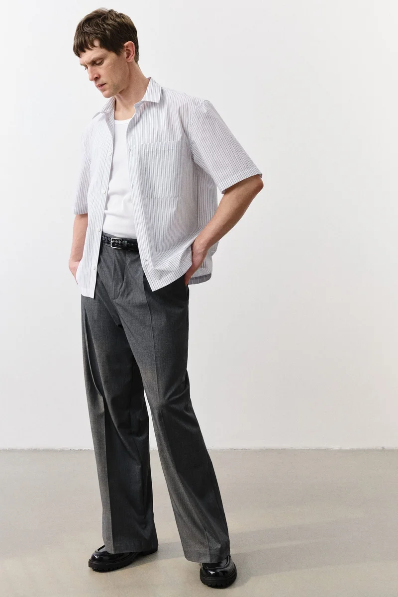 اتش اند ام بنطلون من القماش بقصّة فضفاضة