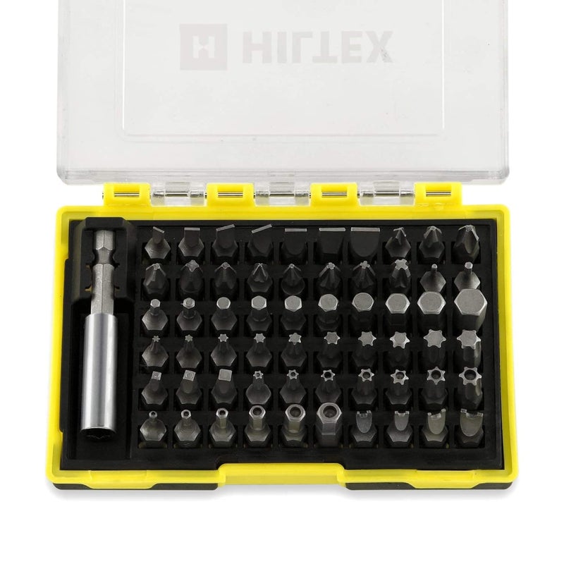 Hiltex 10060 Security Bit Set with Magnetic Extension Adapter, 61 Piece | 1/4-Inch Hex Shank | CR-V Steel - Image 1