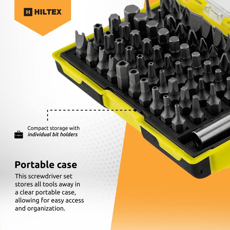 Hiltex 10060 Security Bit Set with Magnetic Extension Adapter, 61 Piece | 1/4-Inch Hex Shank | CR-V Steel - Image 3