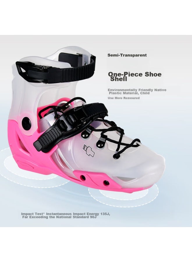 M-cro Roller Skates For Children, Boys And Girls, Beginner's Inline Skates, Hard Shell, Adjustable, S7 Pink Single Shoes, Size L - Image 3