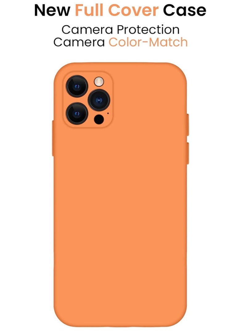 Theodor Protective Ultra Slim Fit Case Liquid Silicone Gel Cover with Full Body Protection Anti-Scratch Shockproof Case For iPhone 12 PRO MAX LIQUID SILICON ORANGE  - Image 3