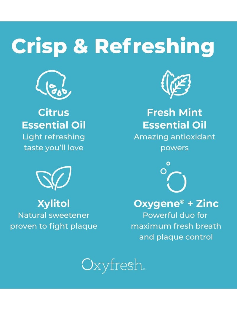 Oxyfresh - Oxyfresh Premium Lemon Mint Fresh Breath Mouthwash – Oral Rinse for Bad Breath – SLS & Fluoride Free Mouthwash – Alcohol Free, Gentle Non Burning Mouthwash with Xylitol & Essential Oils, 16 oz - Image 1