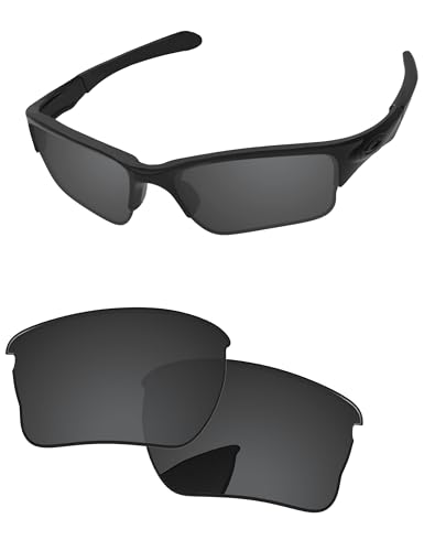 PapaViva Replacement Lenses for Oakley Quarter Jacket OO9200 Sunglass Solid Black Nonpolarized - Image 1