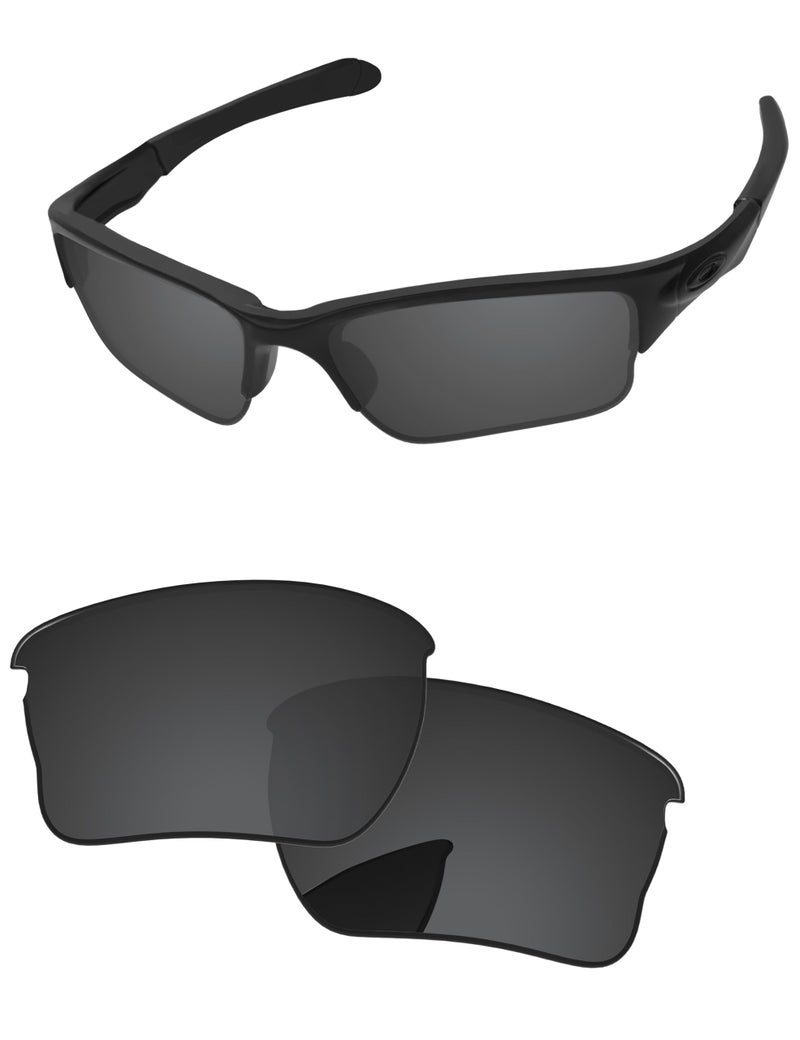 PapaViva Replacement Lenses for Oakley Quarter Jacket OO9200 Sunglass Solid Black Nonpolarized - Image 2
