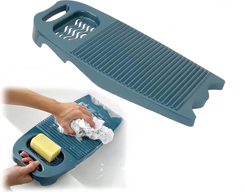 Cansybil Easy handling optimized design Non-Slip Laundry Washing Board, Household Washboard, Hand Wash Board, Manual Wash Clothes Laundry Pad Scrubbing Board for Household(15.7x8.07x1.06inches) (C-Dark Blue) Compact design - Image 1