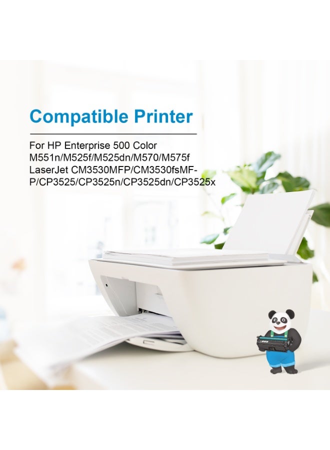 ASTA 507A CE400A CE401A CE402A CE403A 504A CE250A CE251A CE252A CE253A With Chip Colorful Complete Set Toner Cartridge Universal Compatible For HP Enterprise 500 Color  M551n M525f M525dn M570 M575f LaserJet CM3530MFP CM3530fsMFP CP3525 CP3525n CP3525dn CP3525x Low Energy Consumption High Efficiency Print Great for Home Office - Image 3