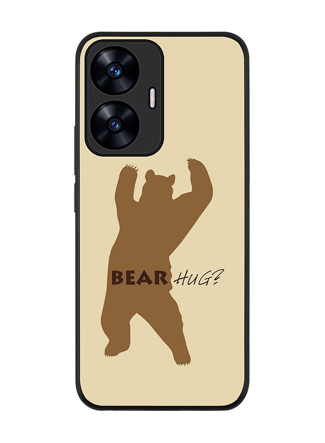 Stylizedd Rugged Black edge case for Realme C55 4G Slim fit Soft Case Flexible Rubber Edges Anti Drop TPU Gel Thin Cover -  Bear Hug - Image 1