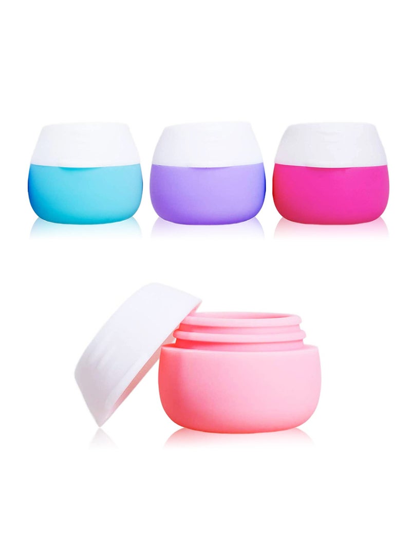 Silicone Travel Containers for Toiletries - Leak-proof Cream Jars, 4 PCS Travel Size Accessories with Lids for Cosmetic, Makeup, Face, Body, and Hand Cream. - Image 1