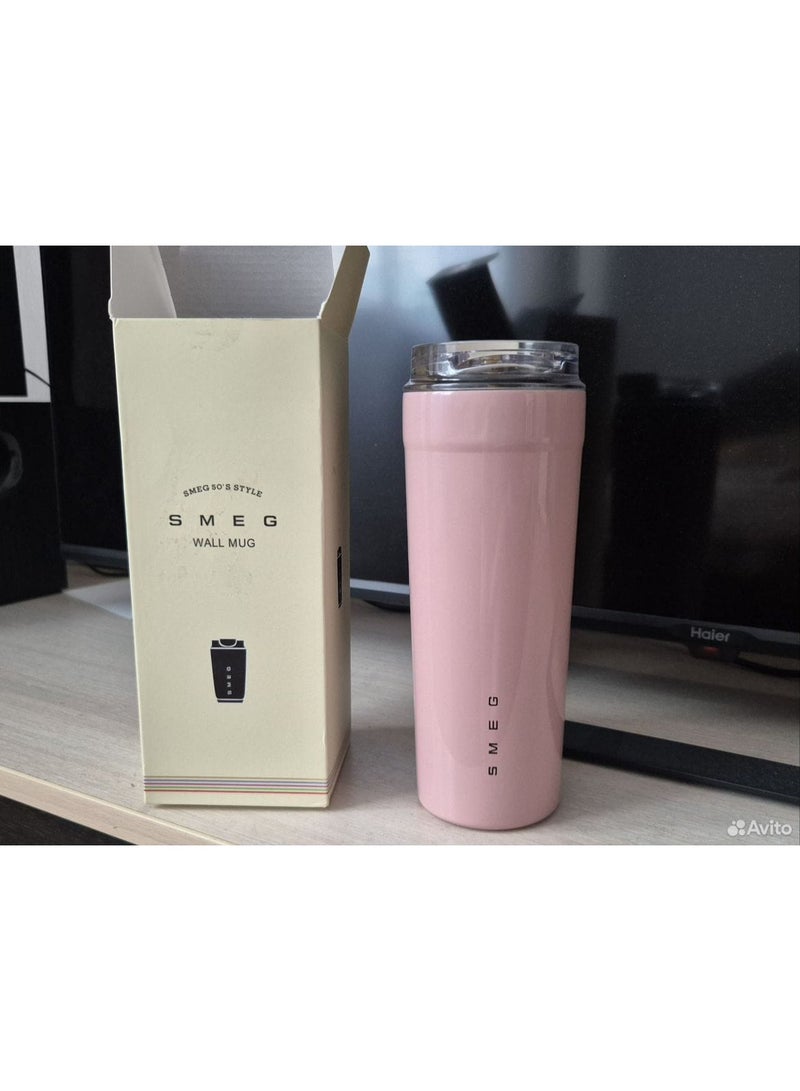 Smeg Travel Coffee Mug, 550ml Insulated Beverage Cup With Leakproof Lid, Long Lasting Coffee Tumbler With Lid, Travel Coffee Thermos - Image 1