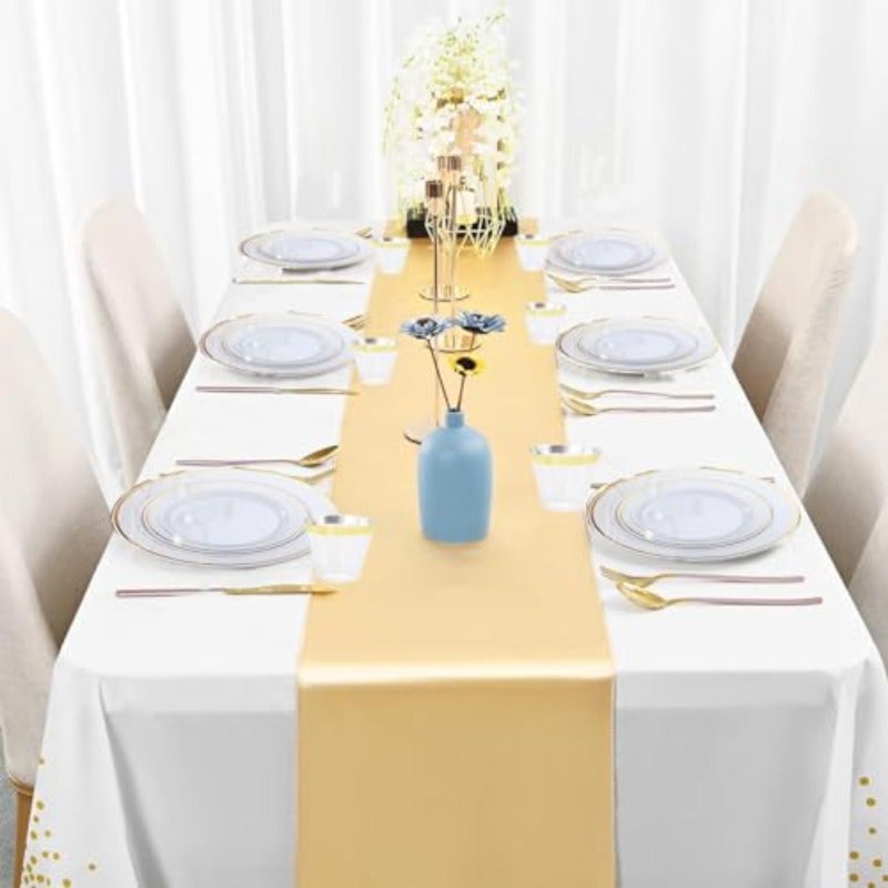 Disposable Plastic Cutlery Set 72 Pieces Party Supplies Party Dinnerware Disposable Party Tableware Set for Weddings Anniversary Family Gathering Parties Birthday 10 Guests - Image 3