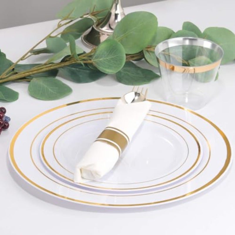 Disposable Plastic Cutlery Set 72 Pieces Party Supplies Party Dinnerware Disposable Party Tableware Set for Weddings Anniversary Family Gathering Parties Birthday 10 Guests - Image 5